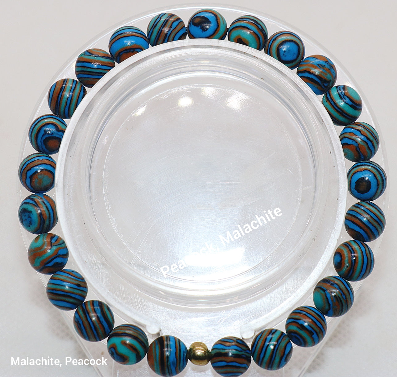 Pulsera de piedras preciosas de malaquita azul