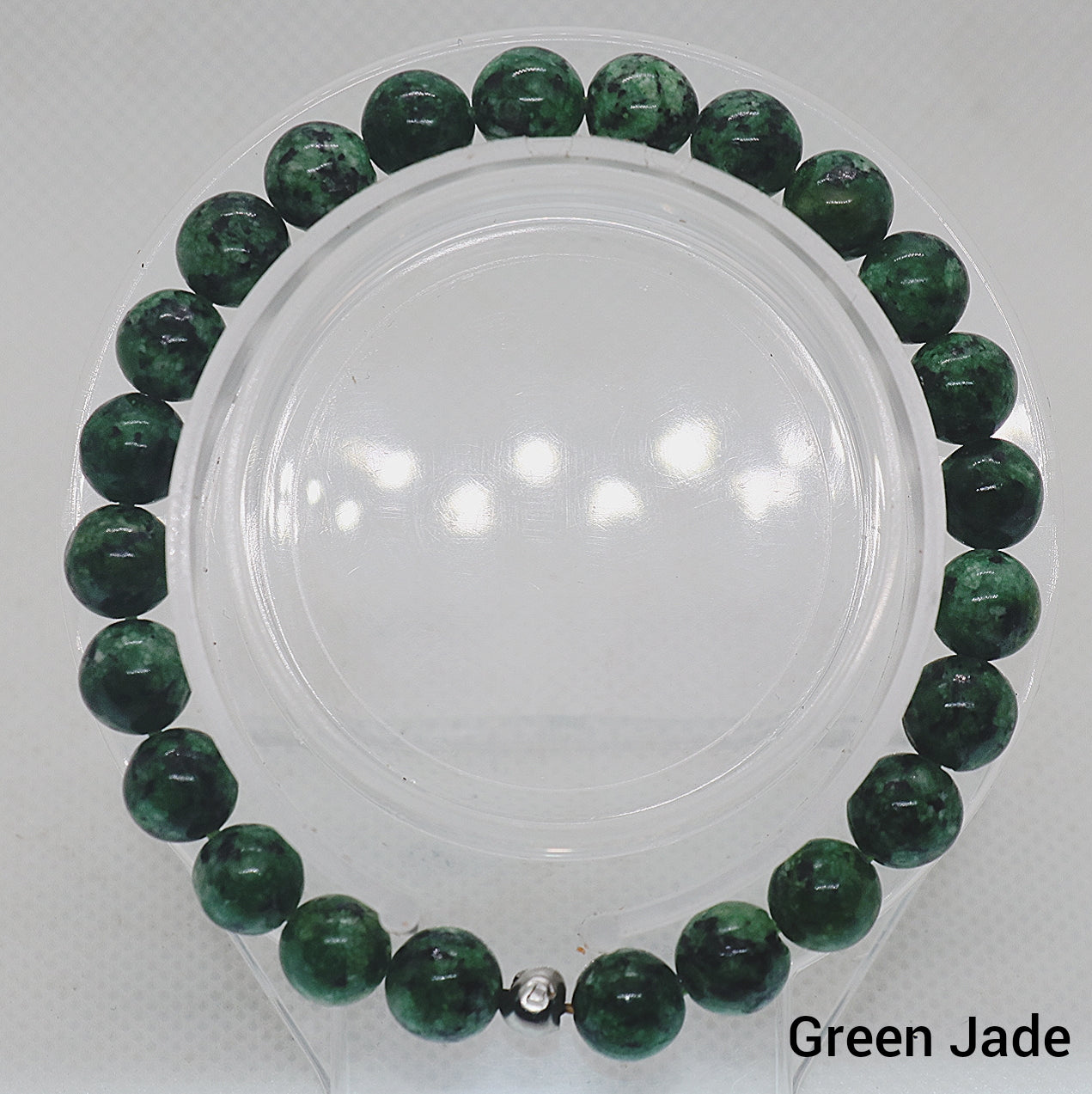 Pulsera de piedra preciosa de jade verde