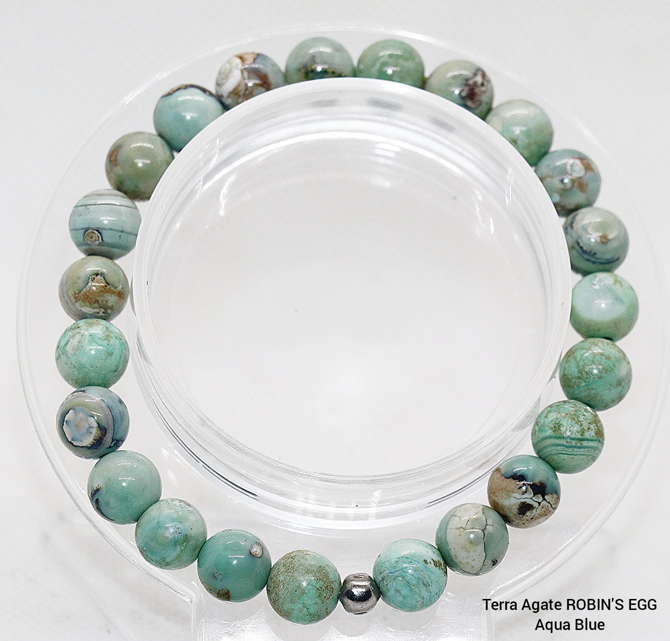 Terra Agate ROBIN'S EGG Aqua Blue Gemstone Bracelet