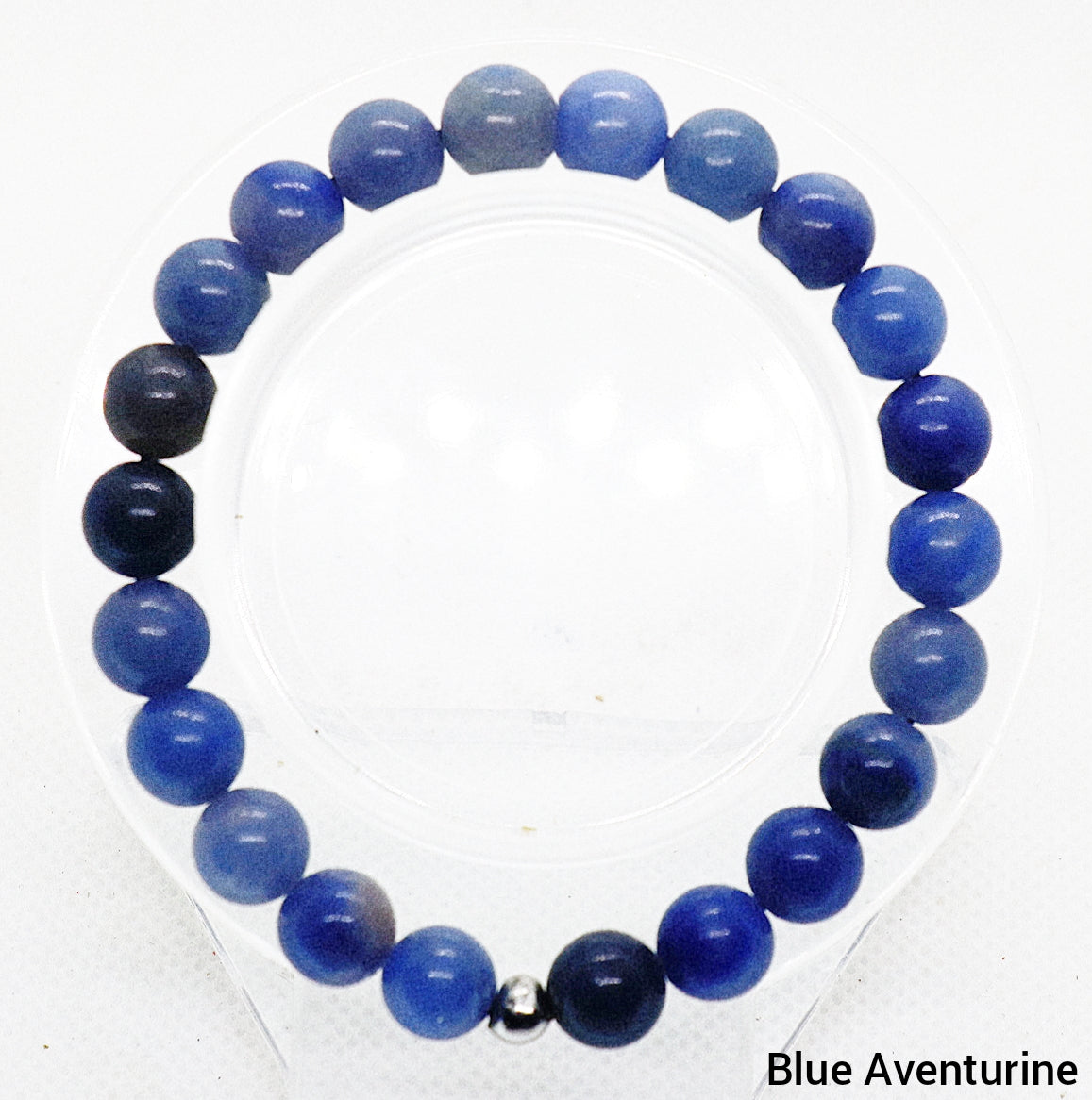 Pulsera de piedra preciosa de aventurina azul