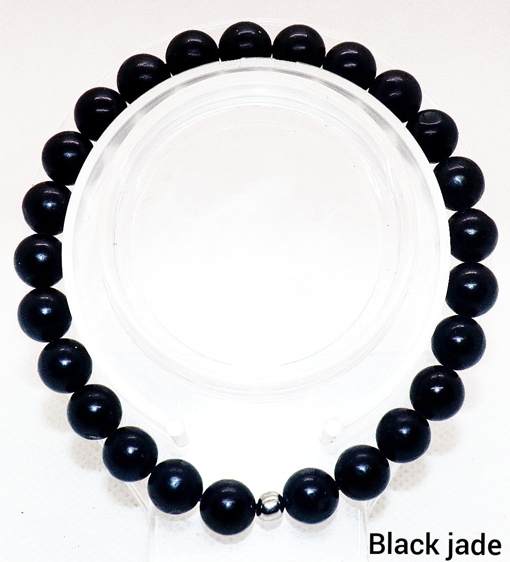 Pulsera de piedra preciosa de jade negro