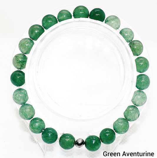 Pulsera de piedra preciosa de aventurina verde