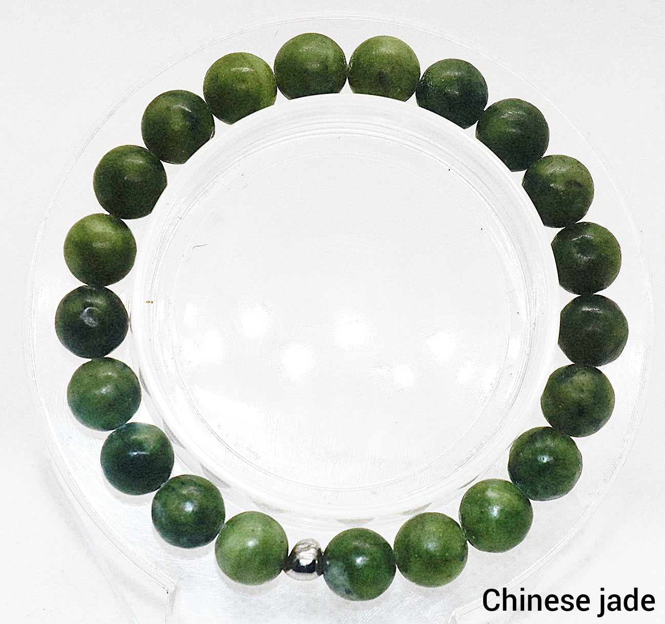 Pulsera de piedra preciosa de jade chino verde