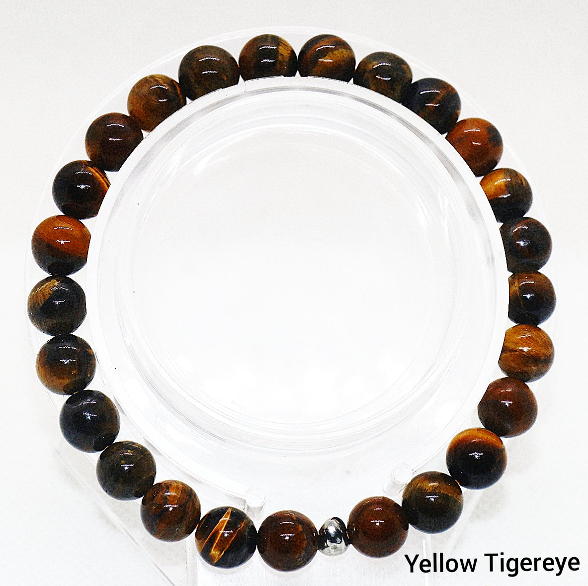 Pulsera de piedra preciosa de ojo de tigre amarillo