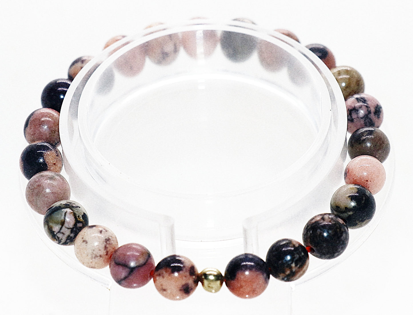 Pulsera de piedras preciosas de rodonita