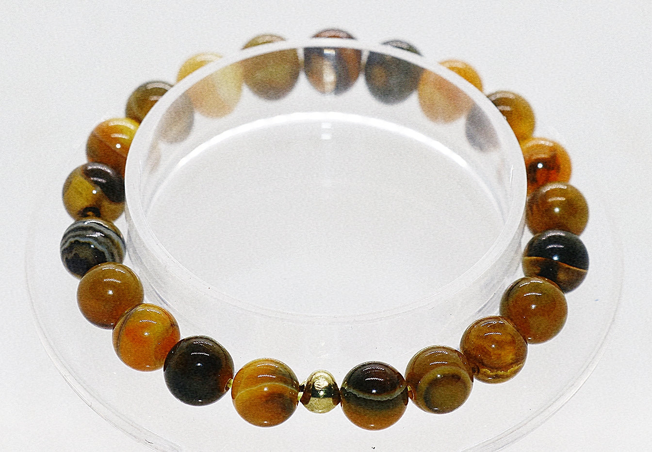 Pulsera de piedras preciosas de jaspe abejorro