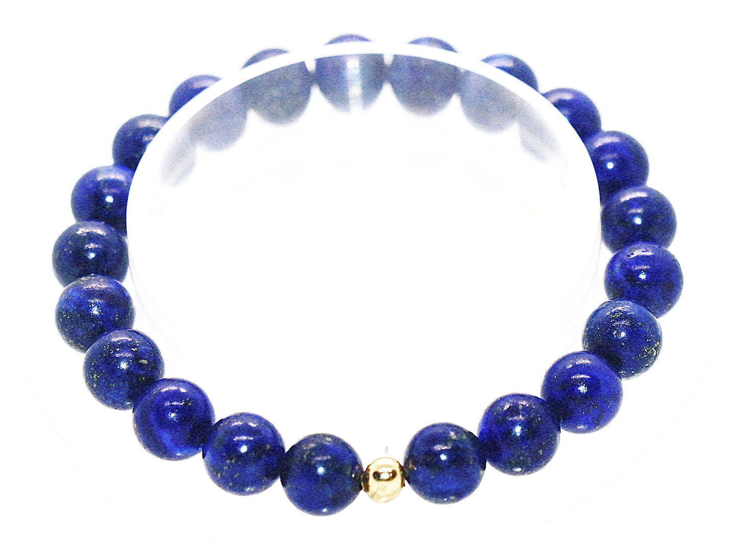 Pulsera de piedras preciosas de lapislázuli azul