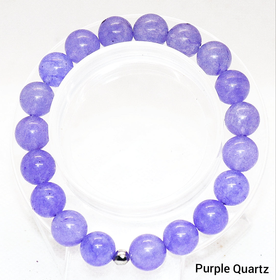 Pulsera de piedra preciosa de cuarzo morado