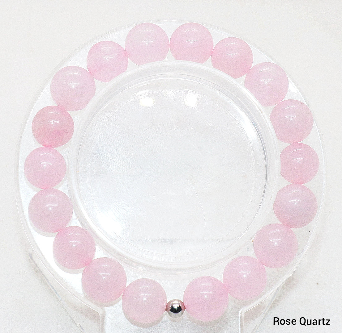 Pulsera de piedras preciosas de cuarzo rosa