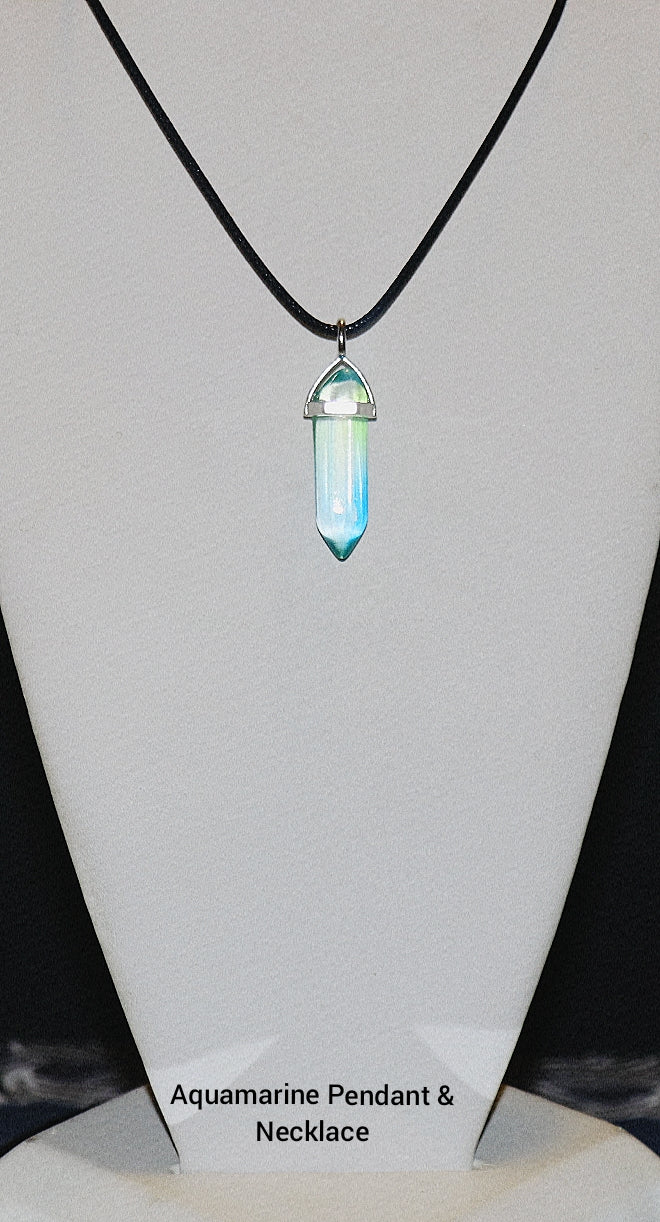 Colgante y collar de aguamarina