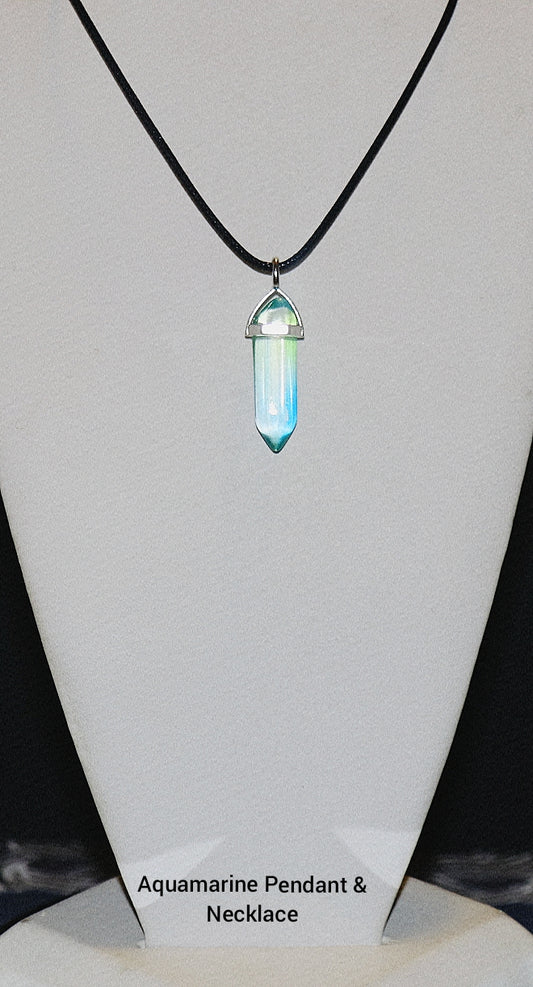 Colgante y collar de aguamarina