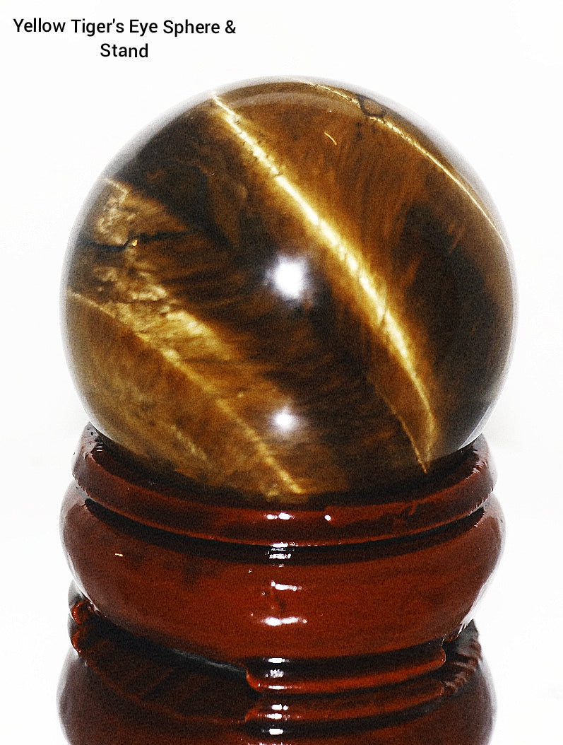 50mm Yellow Tiger's Eye Sphere & Stand