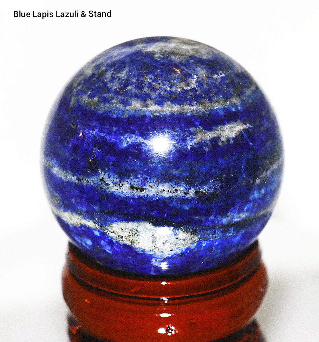 Lapislázuli azul de 60 mm y soporte