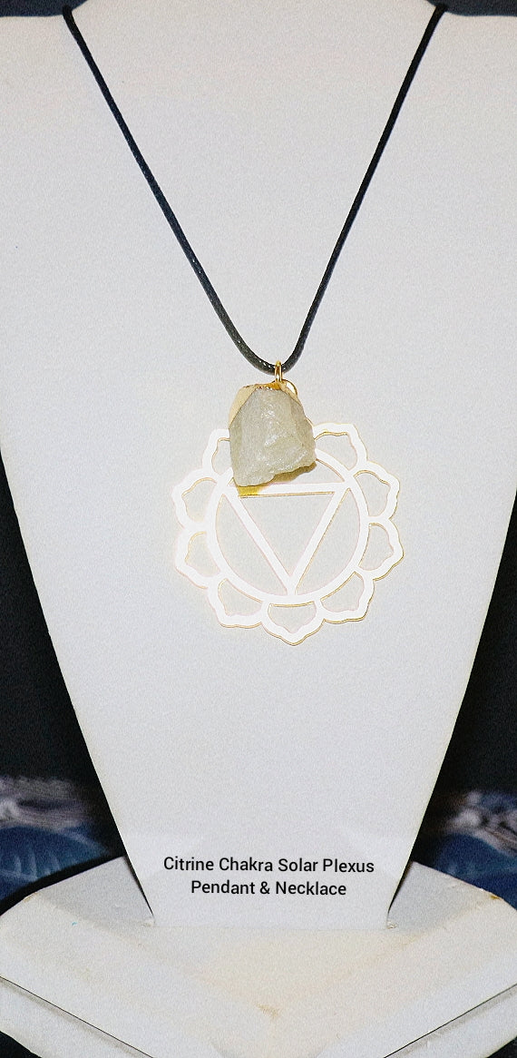 Colgante y collar de citrino para el chakra del plexo solar