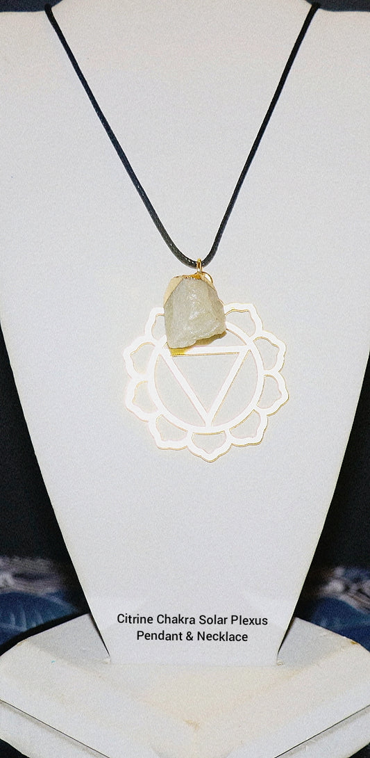 Colgante y collar de citrino para el chakra del plexo solar