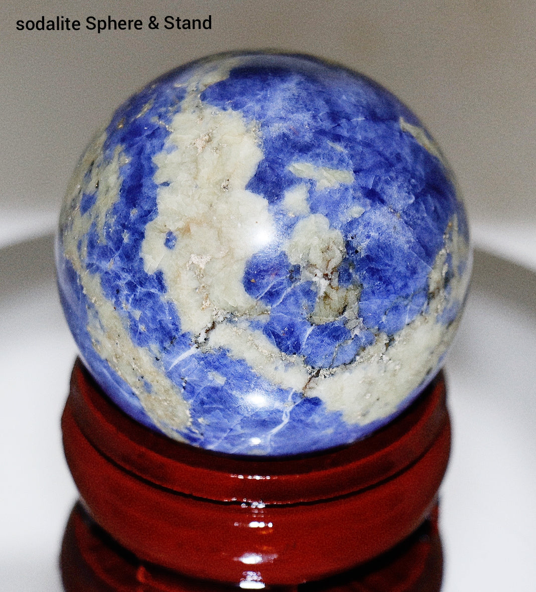 50mm Sodalite Gemstone Sphere & Stand