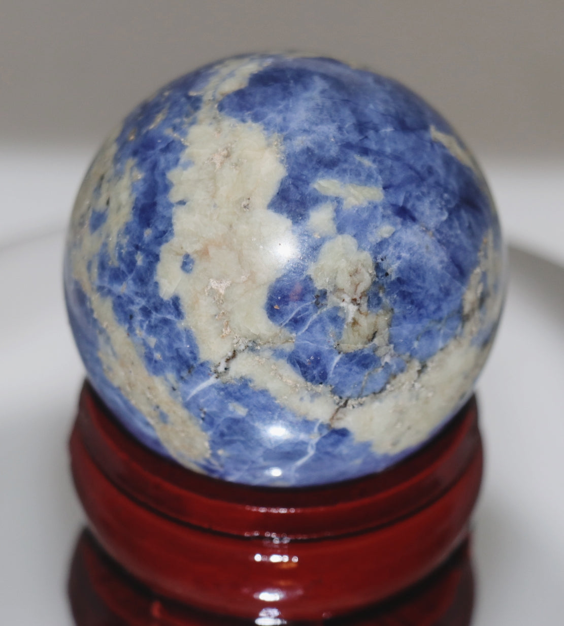 50mm Sodalite Gemstone Sphere & Stand