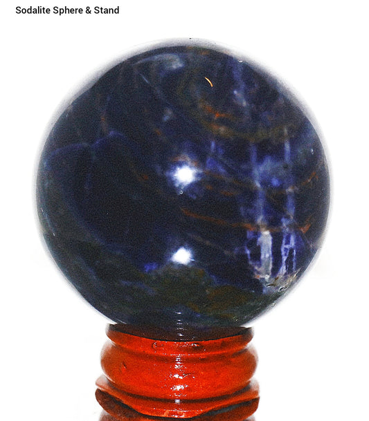 35 - 45mm African Sodalite Sphere & Stand