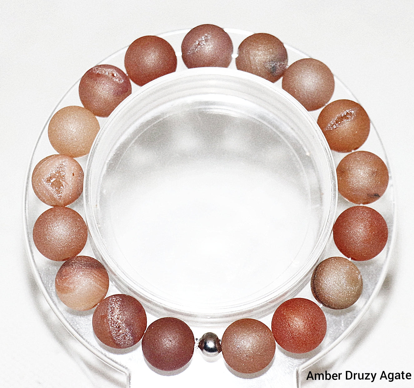 Ágata drusa de color ámbar