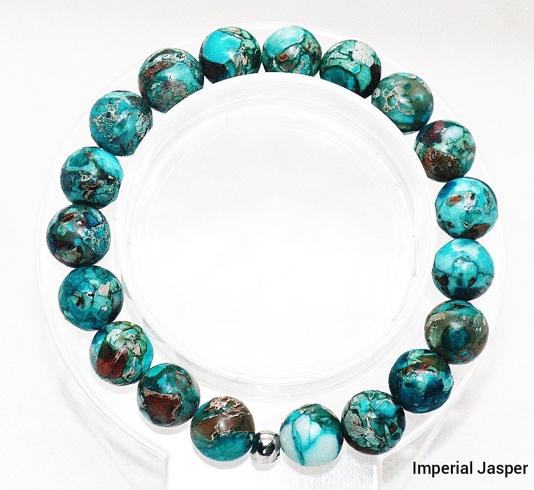 Pulsera de piedras preciosas de jaspe imperial