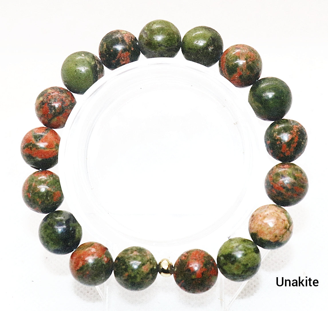 Pulsera de piedra preciosa de unakita
