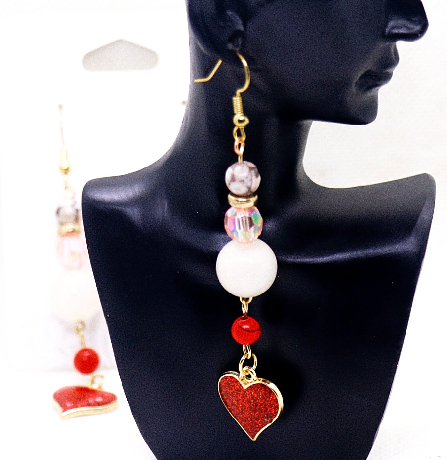 Pendientes con piedras preciosas de cuarzo rosa