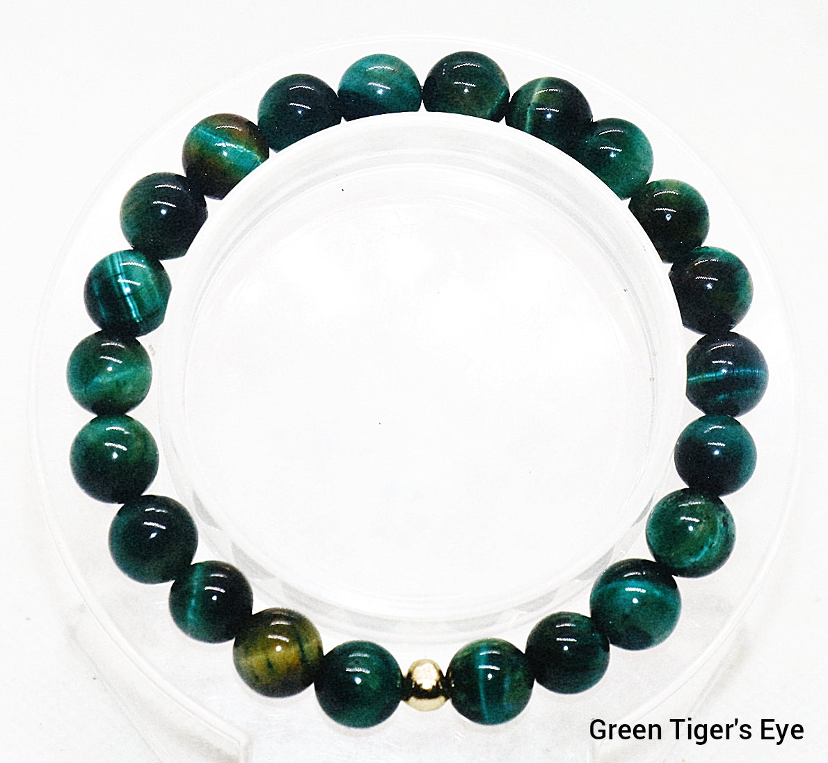 Pulsera de piedra preciosa de ojo de tigre verde