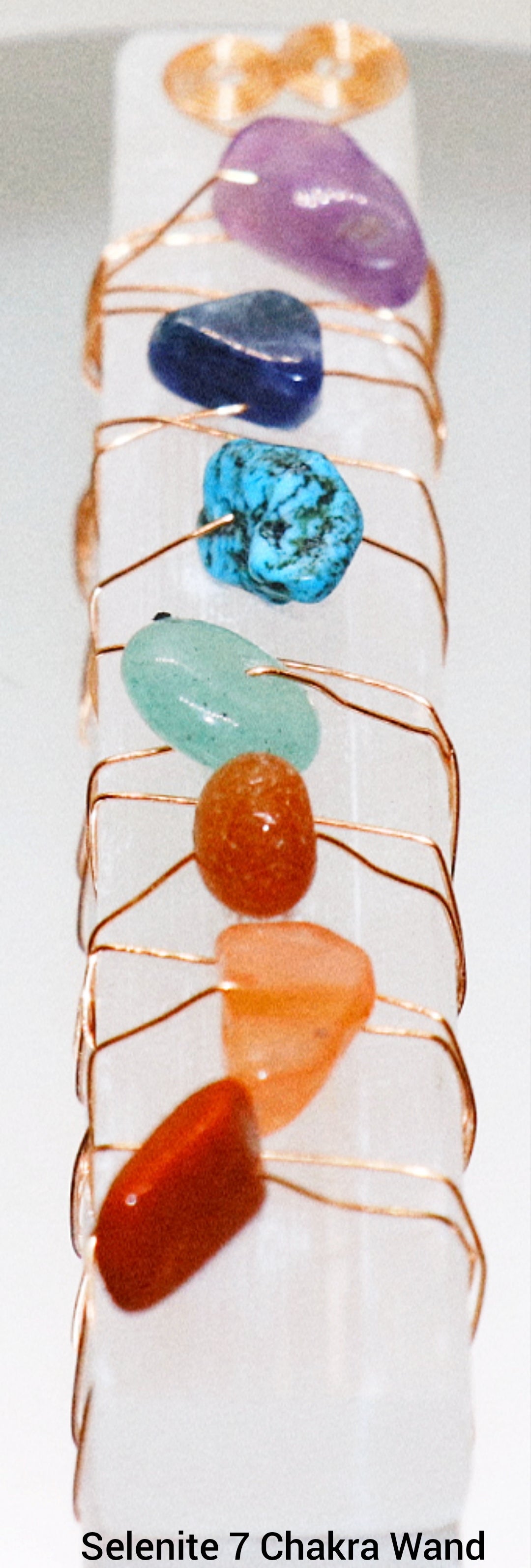 Varita de piedra preciosa de amatista morada selenita o varita de piedra preciosa de 7 chakras selenita