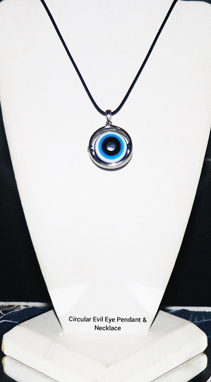 Colgante y collar circulares de mal de ojo