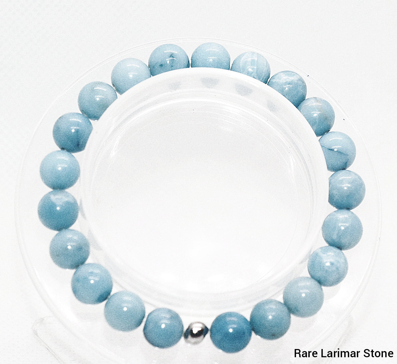 Pulsera de piedra preciosa de larimar poco común