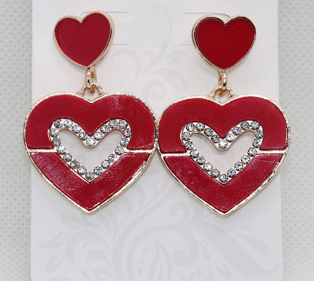 Heart Shape Decorative Ear-rings