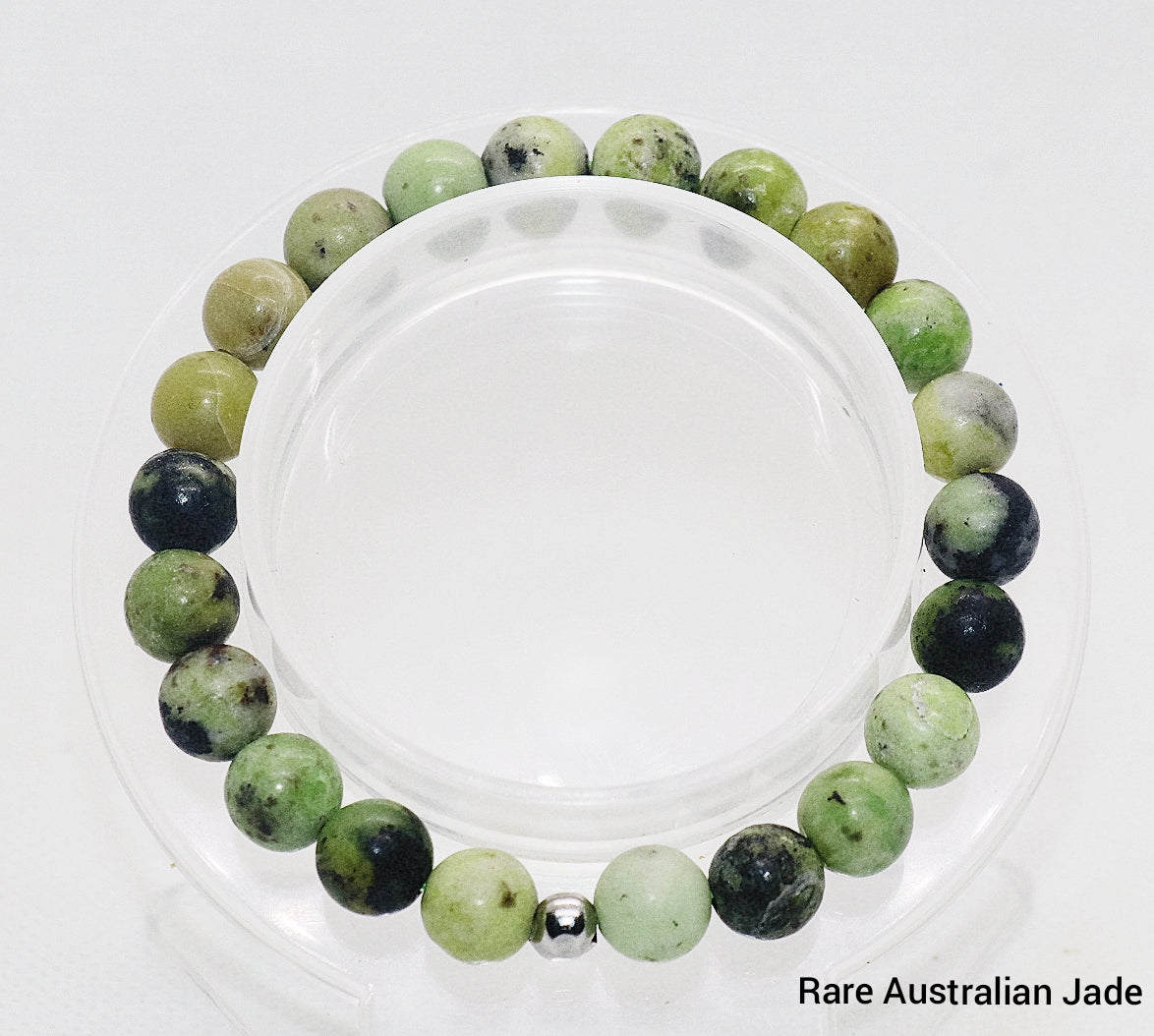 Pulsera de piedra preciosa de jade australiano poco común