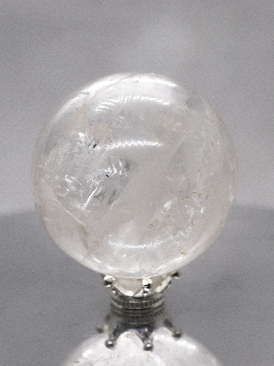 35 - 45mm & 50mm Clear Quartz Gemstone Spheres & Clear Square Sphere Stand