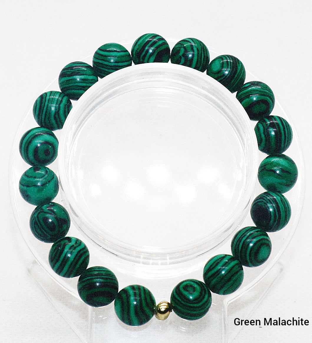 Pulsera de piedras preciosas de malaquita