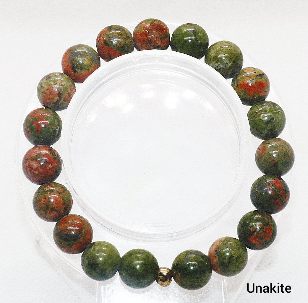Pulsera de piedra preciosa de unakita