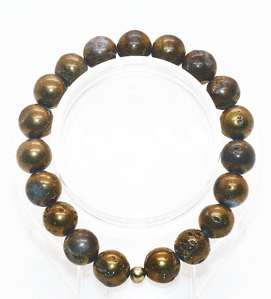 Golden Druzy Agate Gemstone Bracelet