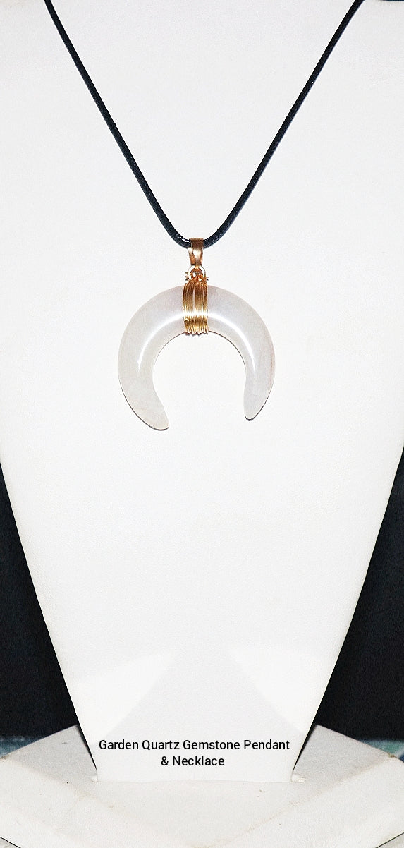 Colgante y collar de piedras preciosas de cuarzo de jardín