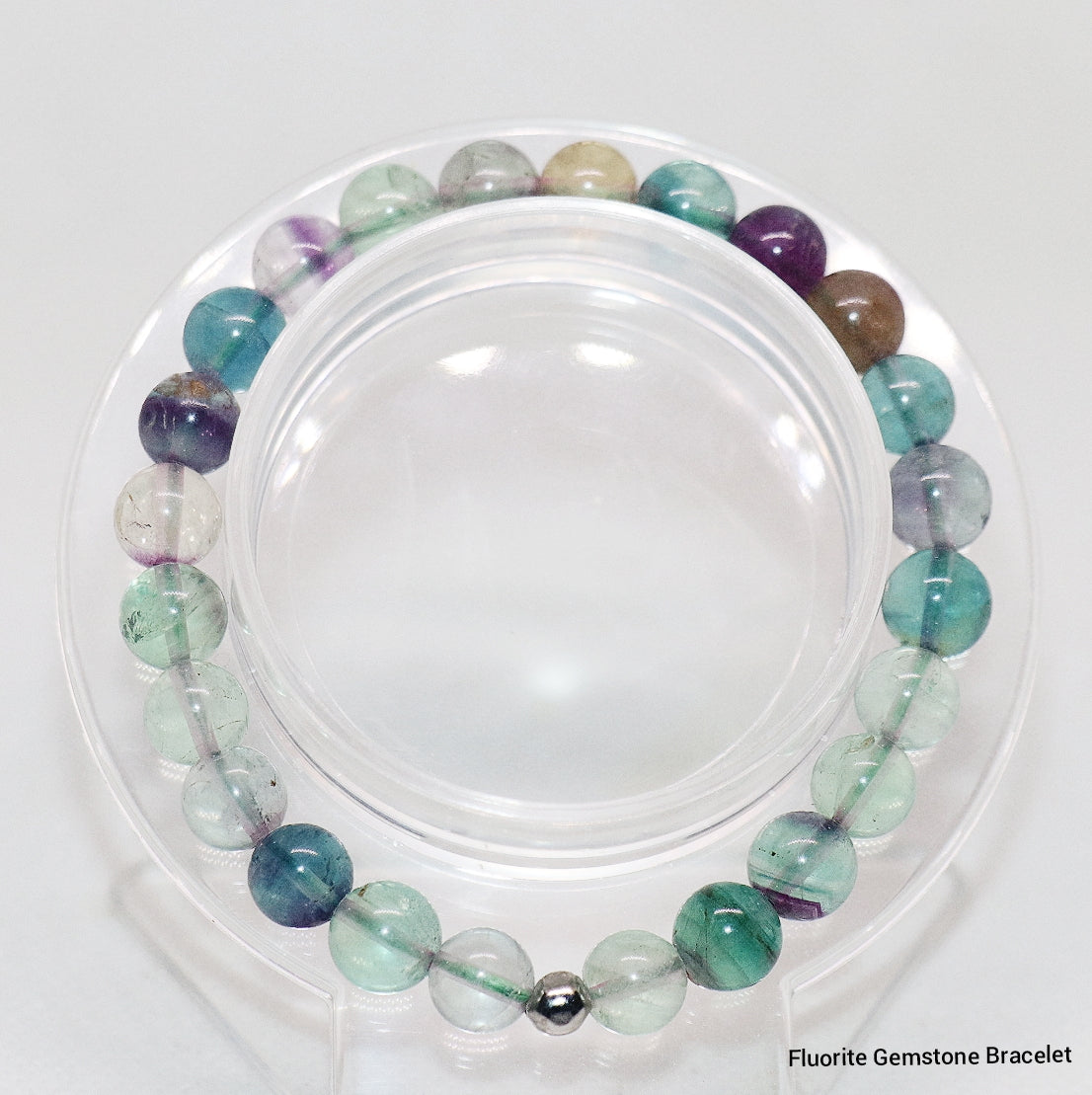 Pulsera de piedra preciosa de fluorita