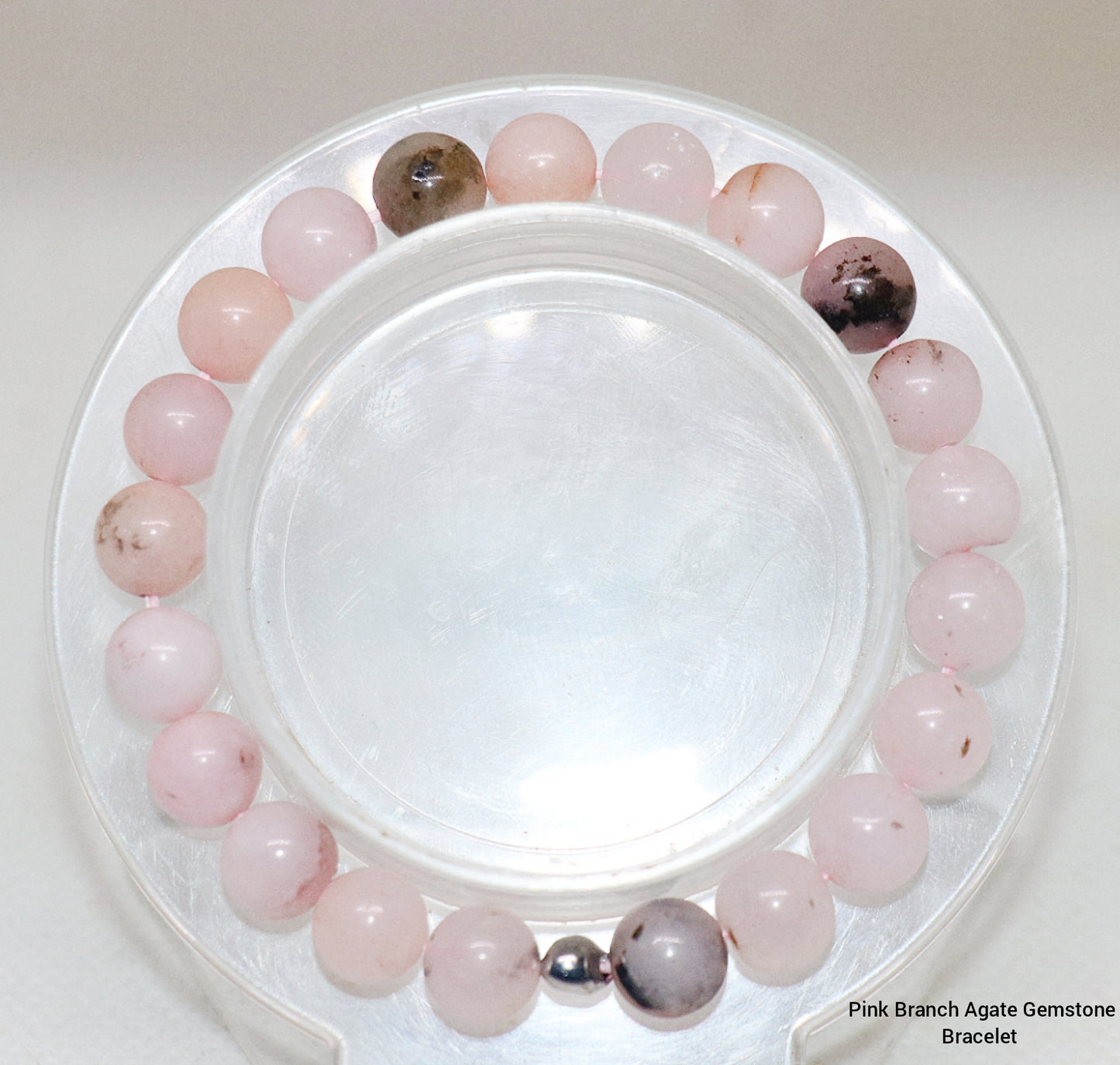 Pulsera de piedras preciosas de ágata de rama rosa