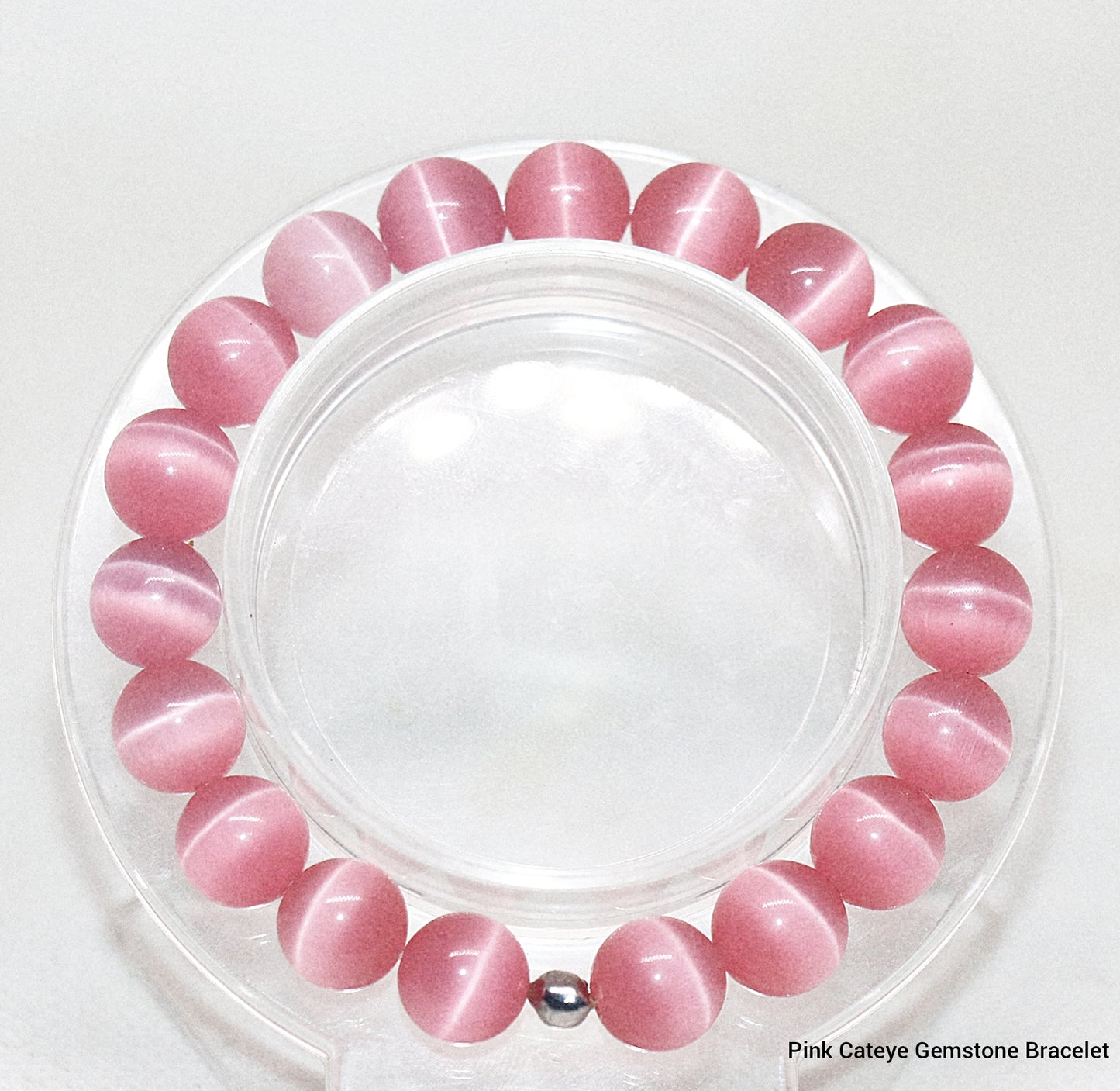 Pink Cateye Gemstone Bracelet