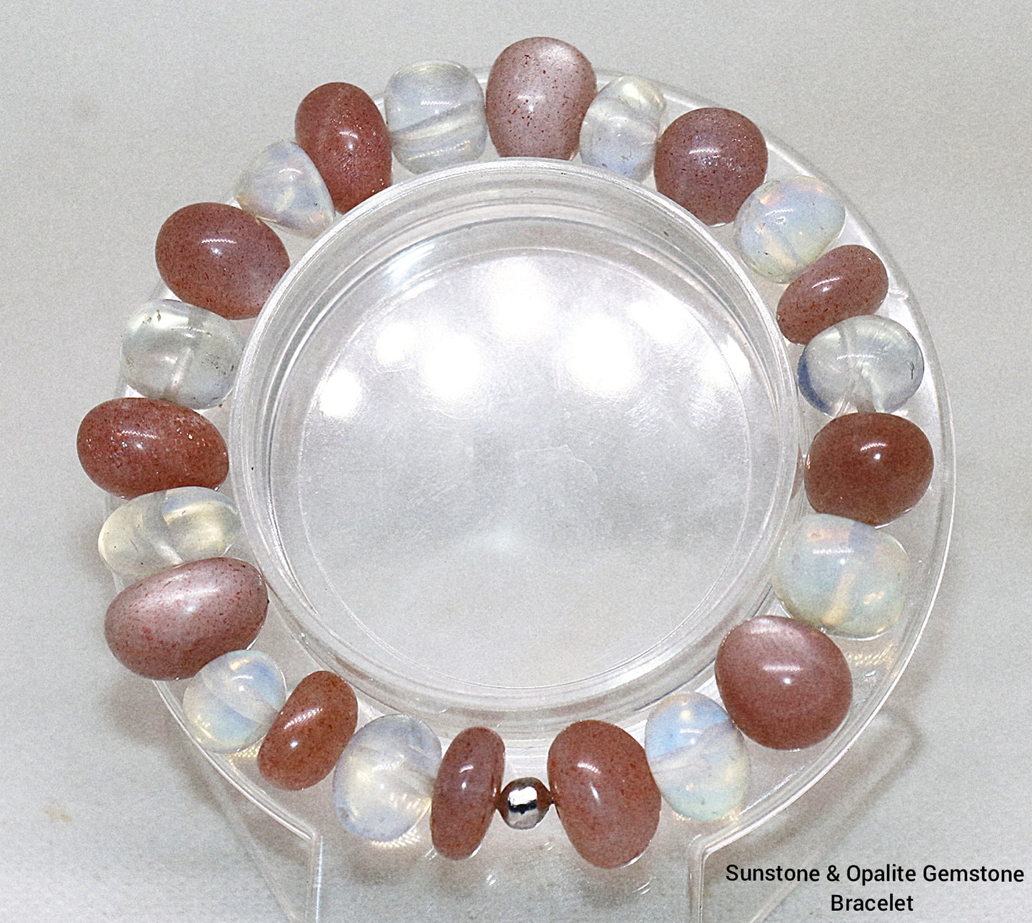 Sunstone & Opalite Gemstone Bracelet