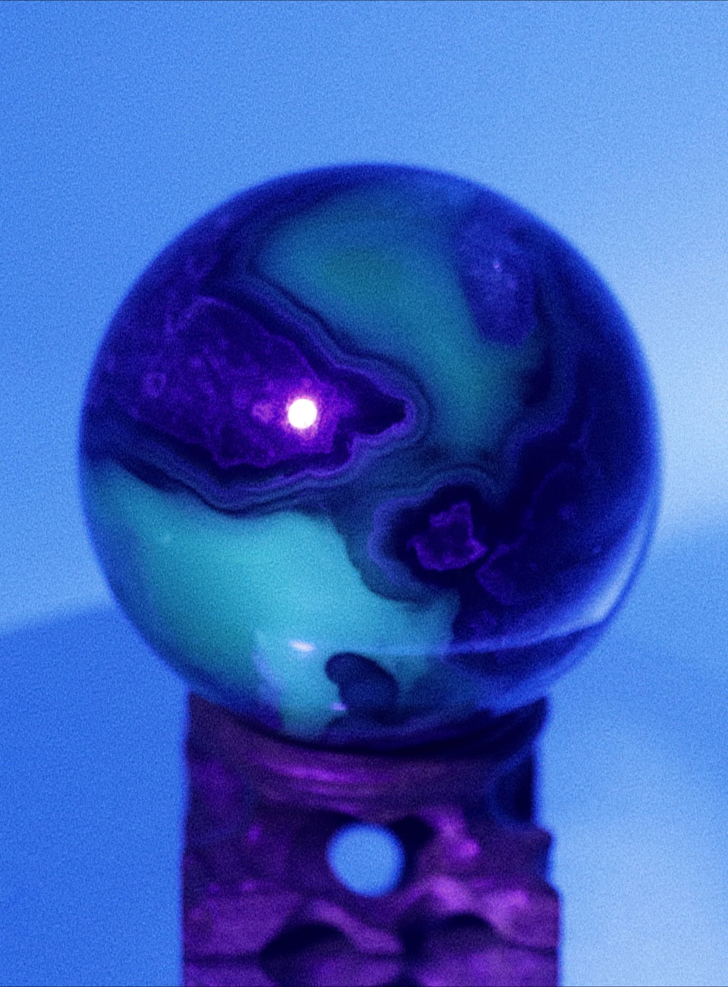 65mm Volcanic Agate With UV Light Reaction Gemstone Sphere