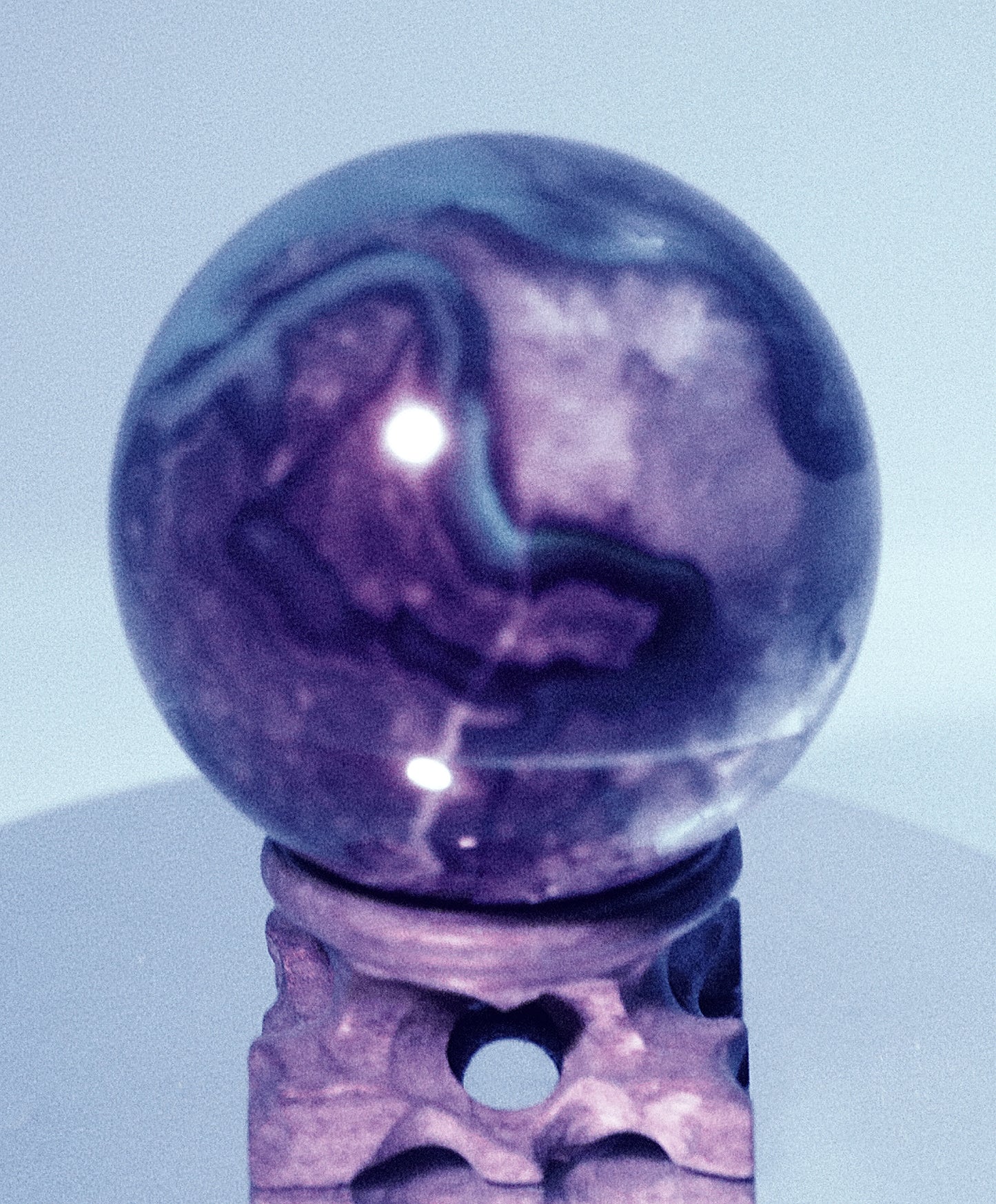 65mm Volcanic Agate With UV Light Reaction Gemstone Sphere