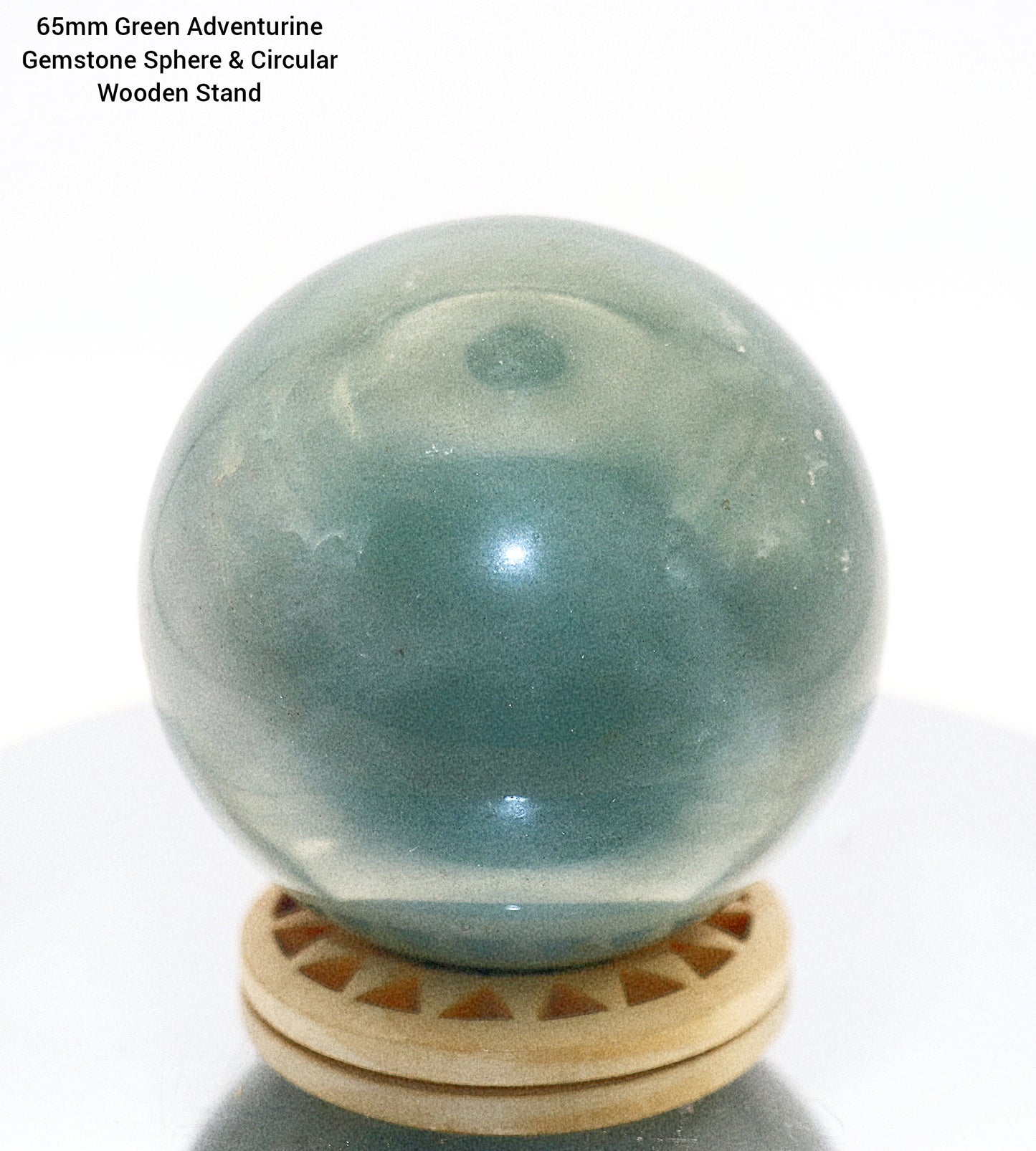 65mm Green Adventurine Gemstone Sphere & Green Adventurine Stand