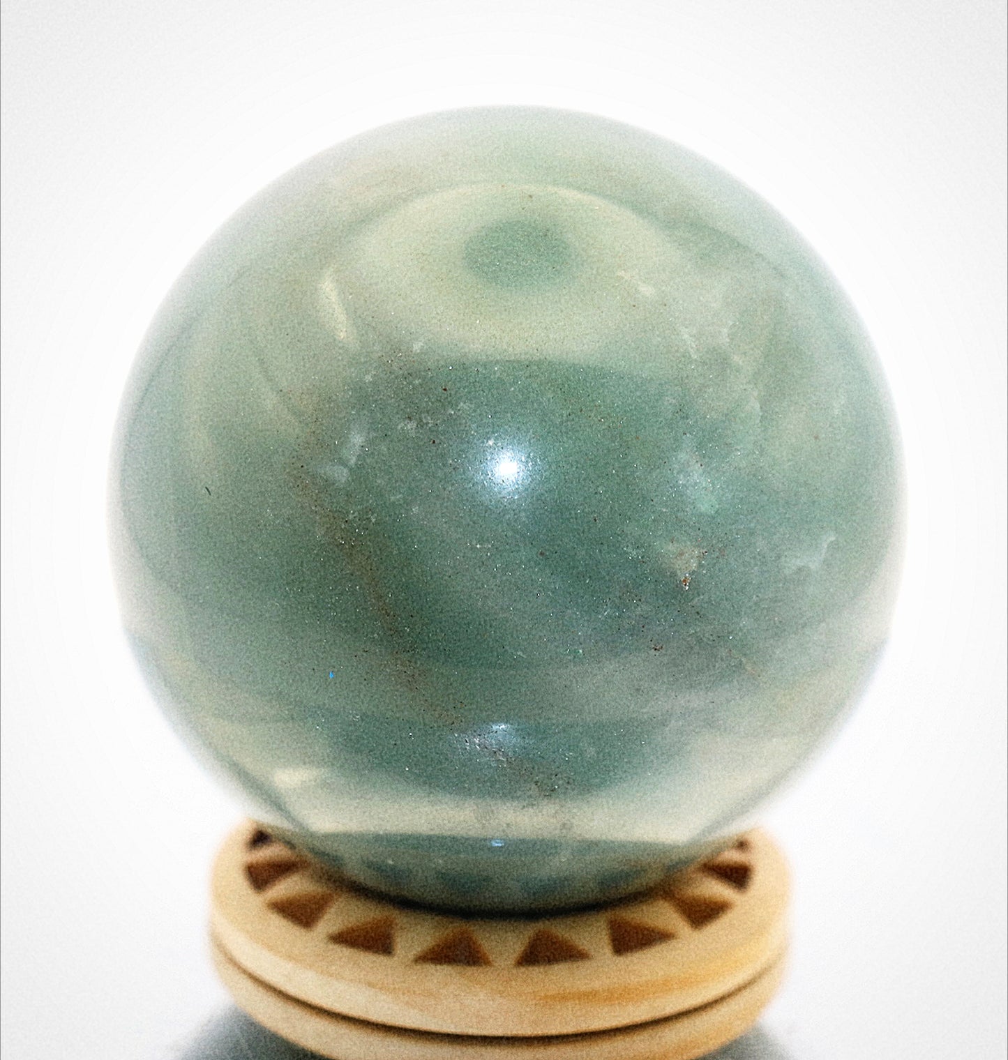 65mm Green Adventurine Gemstone Sphere & Green Adventurine Stand