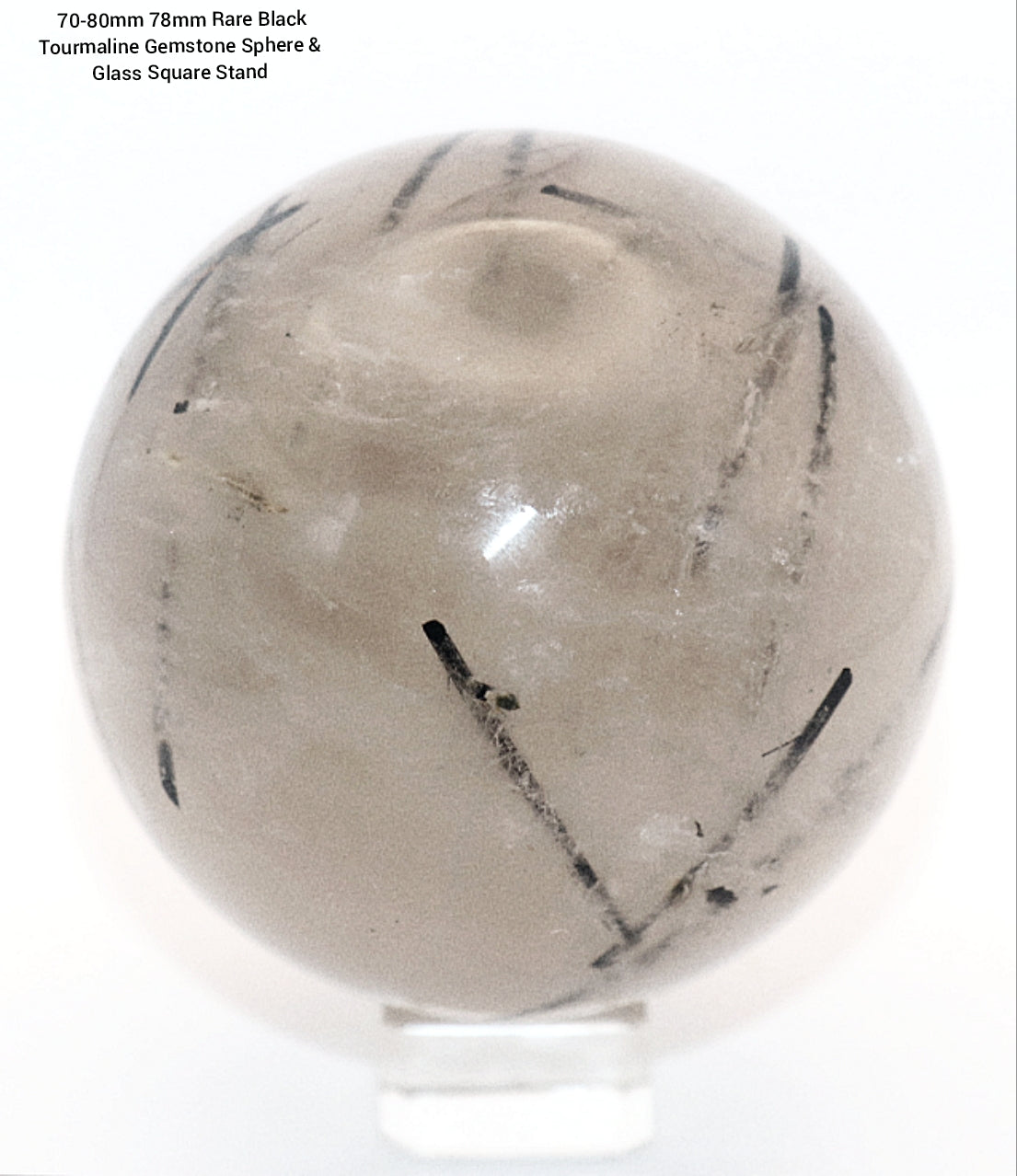 Rare 70 - 80mm 58mm - 78mm - 88mm Black Tourmaline Gemstone Spheres & Stand