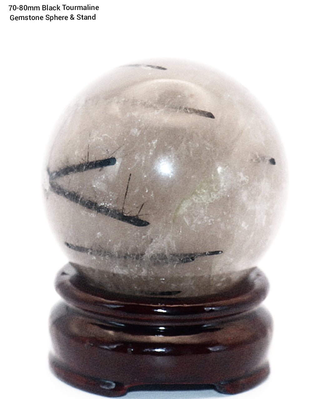 Rare 70 - 80mm 58mm - 78mm - 88mm Black Tourmaline Gemstone Spheres & Stand