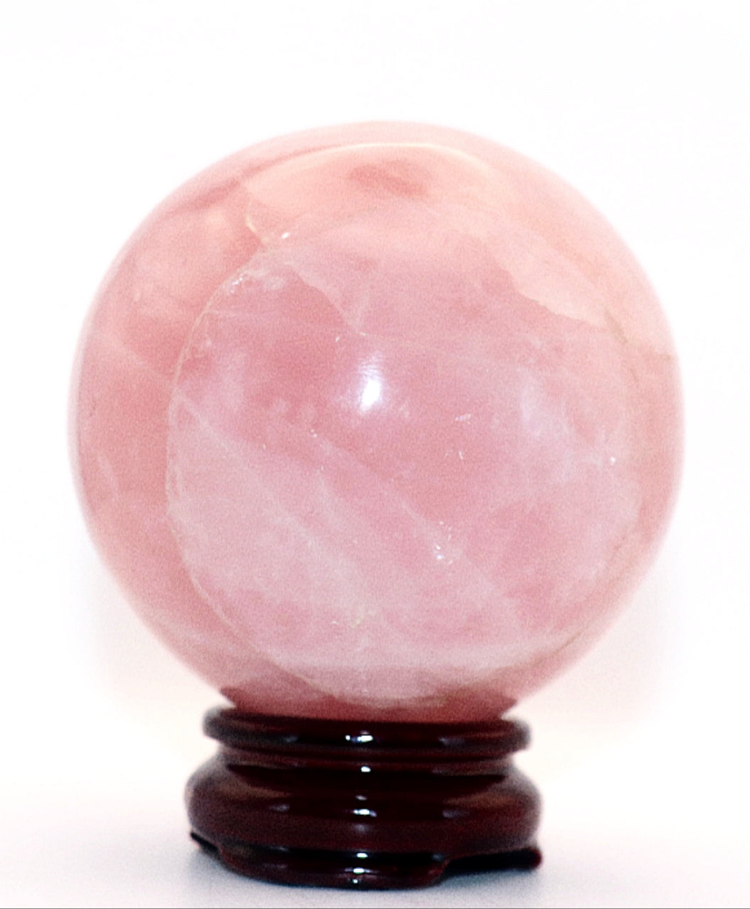 70 - 80mm 93mm Rose Quartz Gemstone Sphere & Stand