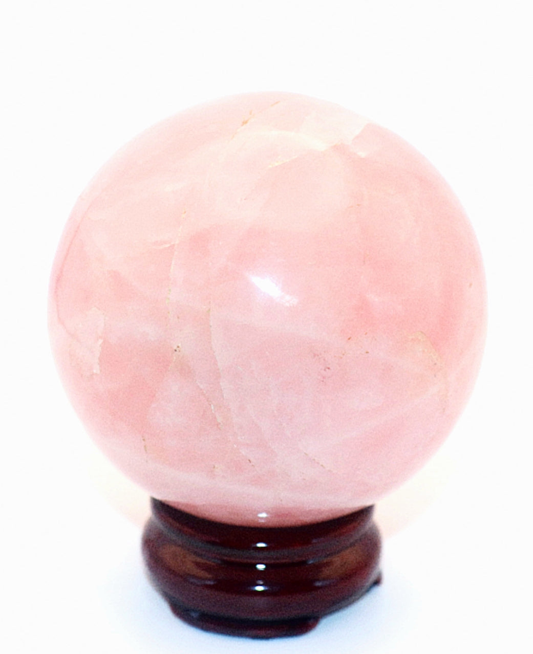 70 - 80mm 93mm Rose Quartz Gemstone Sphere & Stand