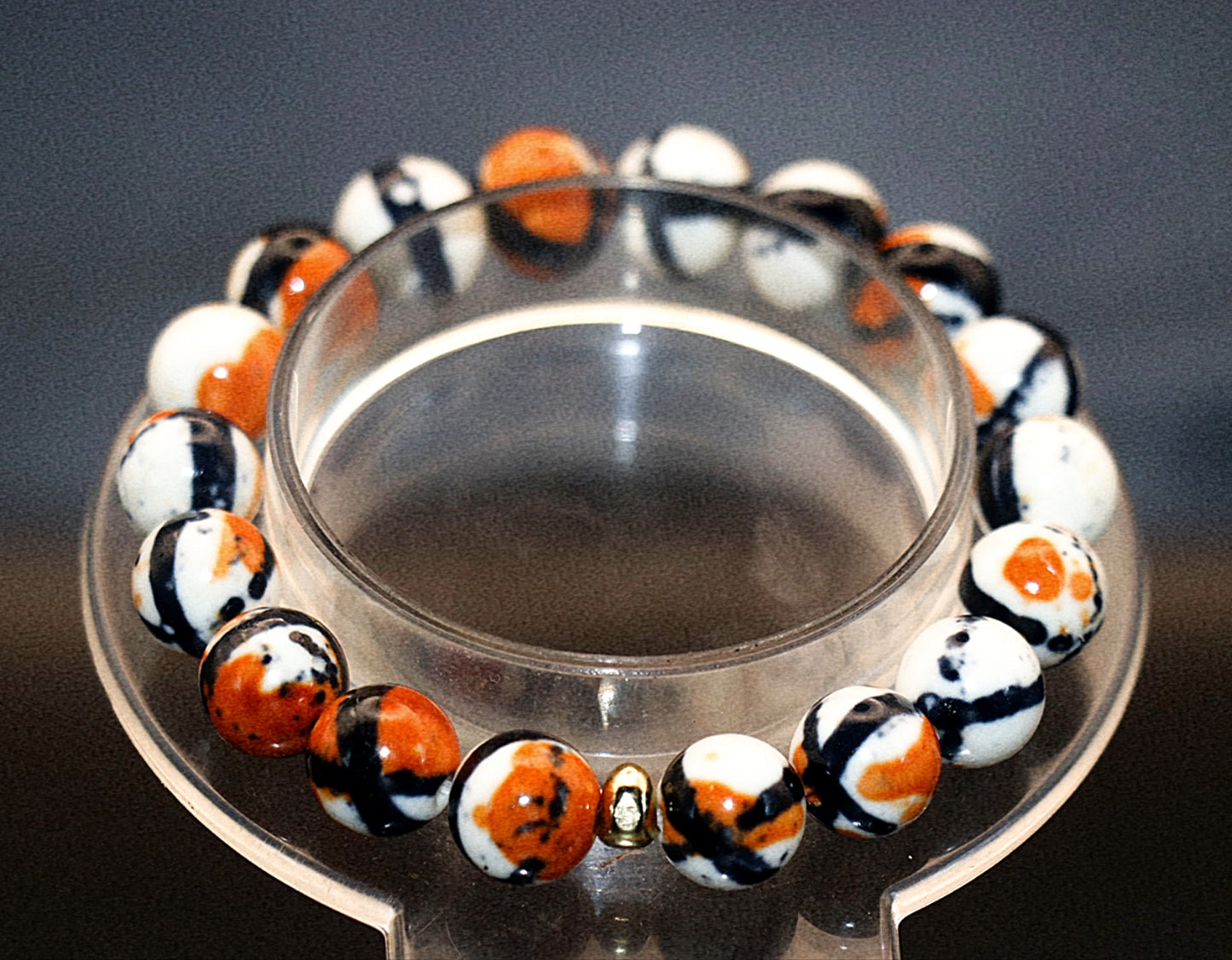 Coffee Mike Rain Flower Jade Gemstone Bracelet